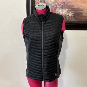 Eddie Bauer First Ascent 800 Premium Goose Down Vest Jacket Women Lg Black Gray